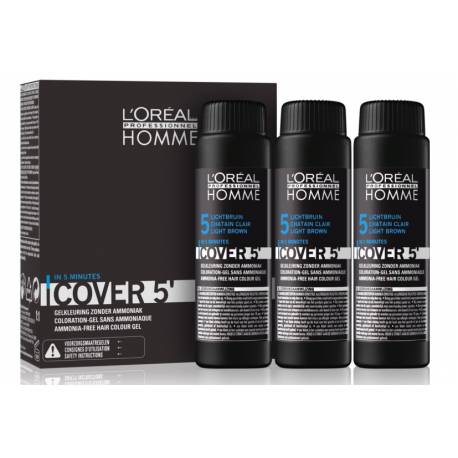 Loreal Homme Tinte Semipermanente Cover 5 Min. En Gel Sin Amoniaco Hombre N. 4 Castaño 50 Ml.