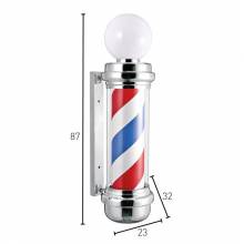 Postquam Barber Pole Luminoso Giratorio Rayas Azul/blanca/roja Con Bola Y Terminales Cromado   Ref. Idaccbarb01