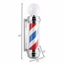 Postquam Barber Pole Luminoso Giratorio Rayas Azul/blanca/roja Con Bola Y Terminales Cromado   Ref. Idaccbarb01