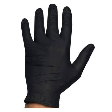 Rubberex Guantes Nitrilo Touch 100 Unids Pro Black Sin Polvo 5.0grs Talla 2 M Ref.. 513