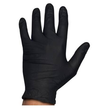 Rubberex Guantes Nitrilo Touch 100 Unids Pro Black Sin Polvo 5.0grs Talla 3 L Ref.. 514