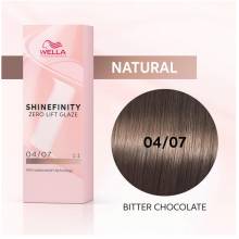 Wella Color Tinte Permanente Shinefinity 04.07 Color Castaño Medio Natural Marron 60 Ml   Ref. 99350113552