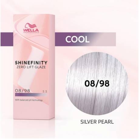 Wella Color Tinte Permanente Shinefinity 08.98 Color Rubio Claro Cendré Perla 60 Ml   Ref. 99350113567