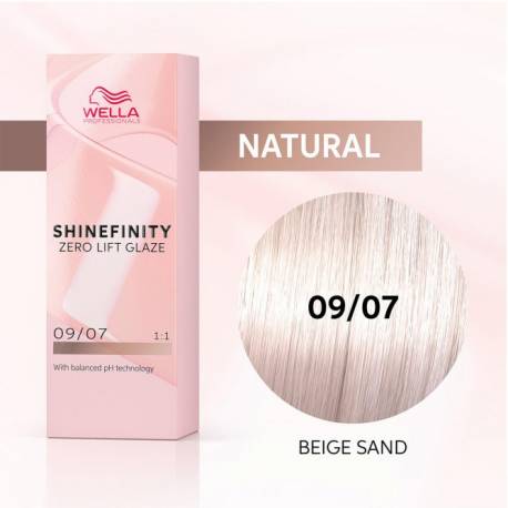 Wella Color Tinte Permanente Shinefinity 09.07 Color Rubio Muy Claro Natural Marron 60 Ml   Ref. 99350113549