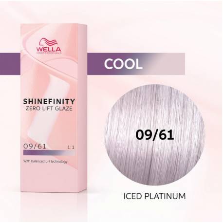 Wella Color Tinte Permanente Shinefinity 09.61 Color Rubio Muy Claro Violeta Ceniza 60 Ml Ref. 99350113554